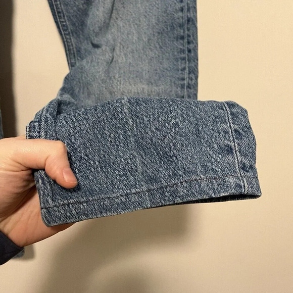 Reformation Liza Ultra High Rise Straight Organic Cotton Jeans in Blue‎ Malta 24 - Picture 3 of 10